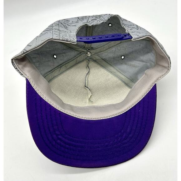 Vintage 90s Arizona All Over Print Hat Snapback Cap Grey Purple Hip Hop P Cap - Picture 9 of 10